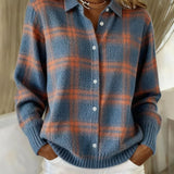 Anna - Retro svetr z ručně vyráběné vlny s kontrastem