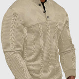 Dawson - Svetr s dlouhým rukávem Henley s pruhy