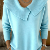 Karolína – Elegantní pletený svetr s výrazným límcem