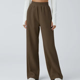 Zuzana | Ležérní rovné kalhoty z manšestru s vysokým pasem a kapsami