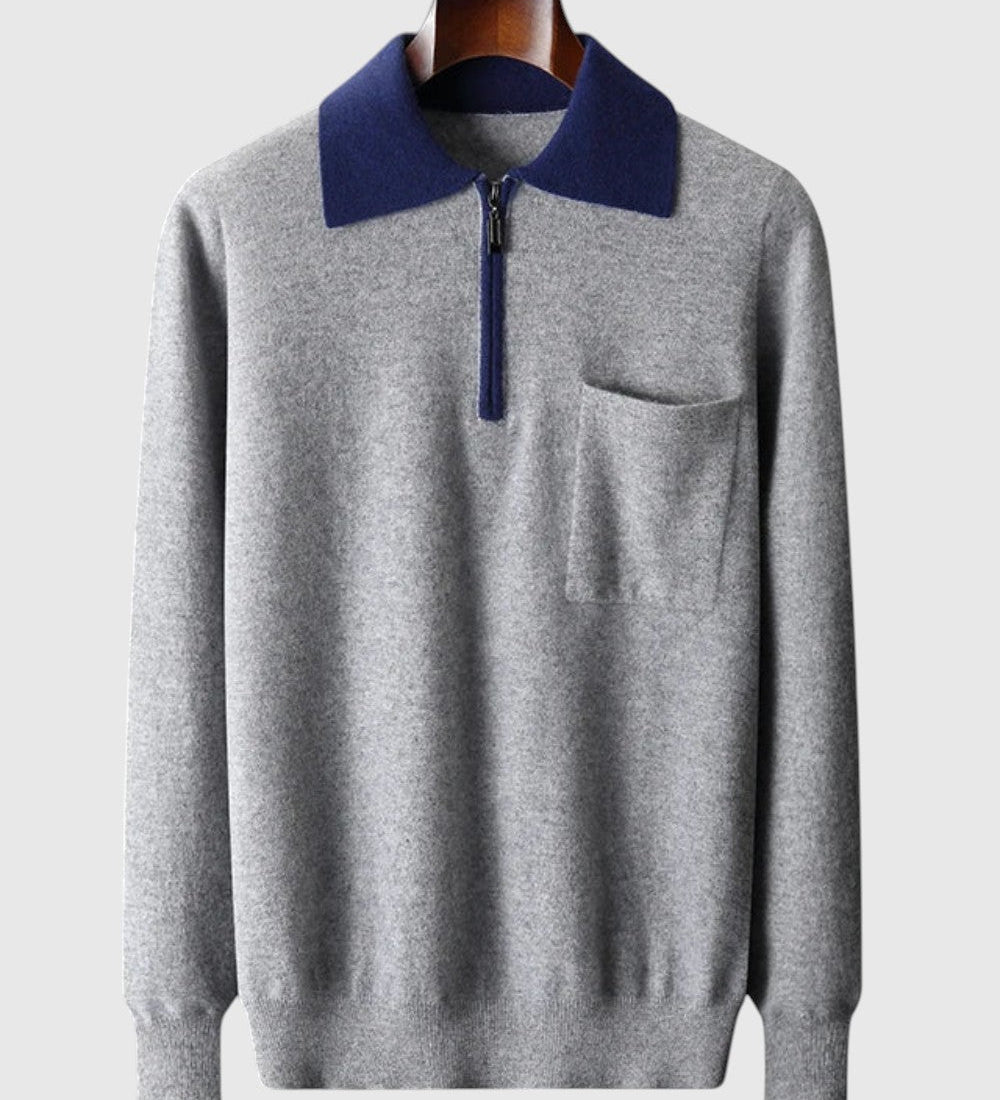 Perla - Polo Castelle s zipem z kašmíru