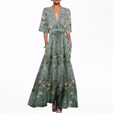 Valentina | Elegantní Maxi Šaty s Hlubokým Výstřihem