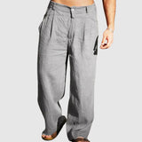 Daniel | Lněné kalhoty se širokými nohavicemi