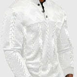 Dawson - Svetr s dlouhým rukávem Henley s pruhy