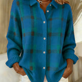 Anna - Retro svetr z ručně vyráběné vlny s kontrastem