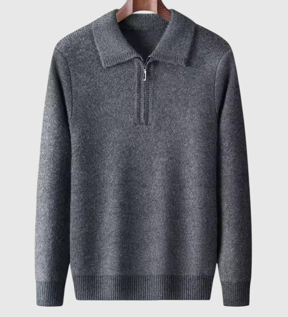 Luboš | Kašmírový svetr s čtvrtovým zipem Gstaad