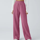 Zuzana | Ležérní rovné kalhoty z manšestru s vysokým pasem a kapsami