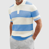 Dalibor | Žebrované polo tričko s pruhy