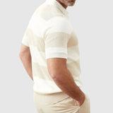 Dalibor | Žebrované polo tričko s pruhy