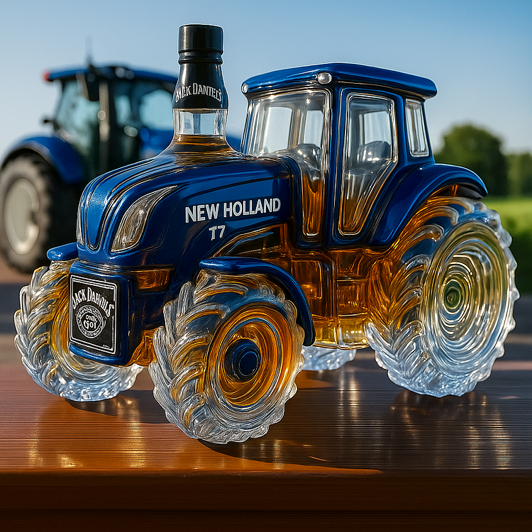 Klasický karafa na whisky ve tvaru traktoru New Holland T7