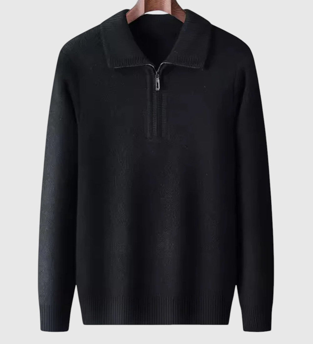 Luboš | Kašmírový svetr s čtvrtovým zipem Gstaad