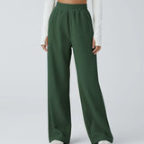 Zuzana | Ležérní rovné kalhoty z manšestru s vysokým pasem a kapsami