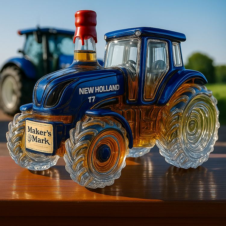 Klasický karafa na whisky ve tvaru traktoru New Holland T7