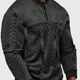 Dawson - Svetr s dlouhým rukávem Henley s pruhy