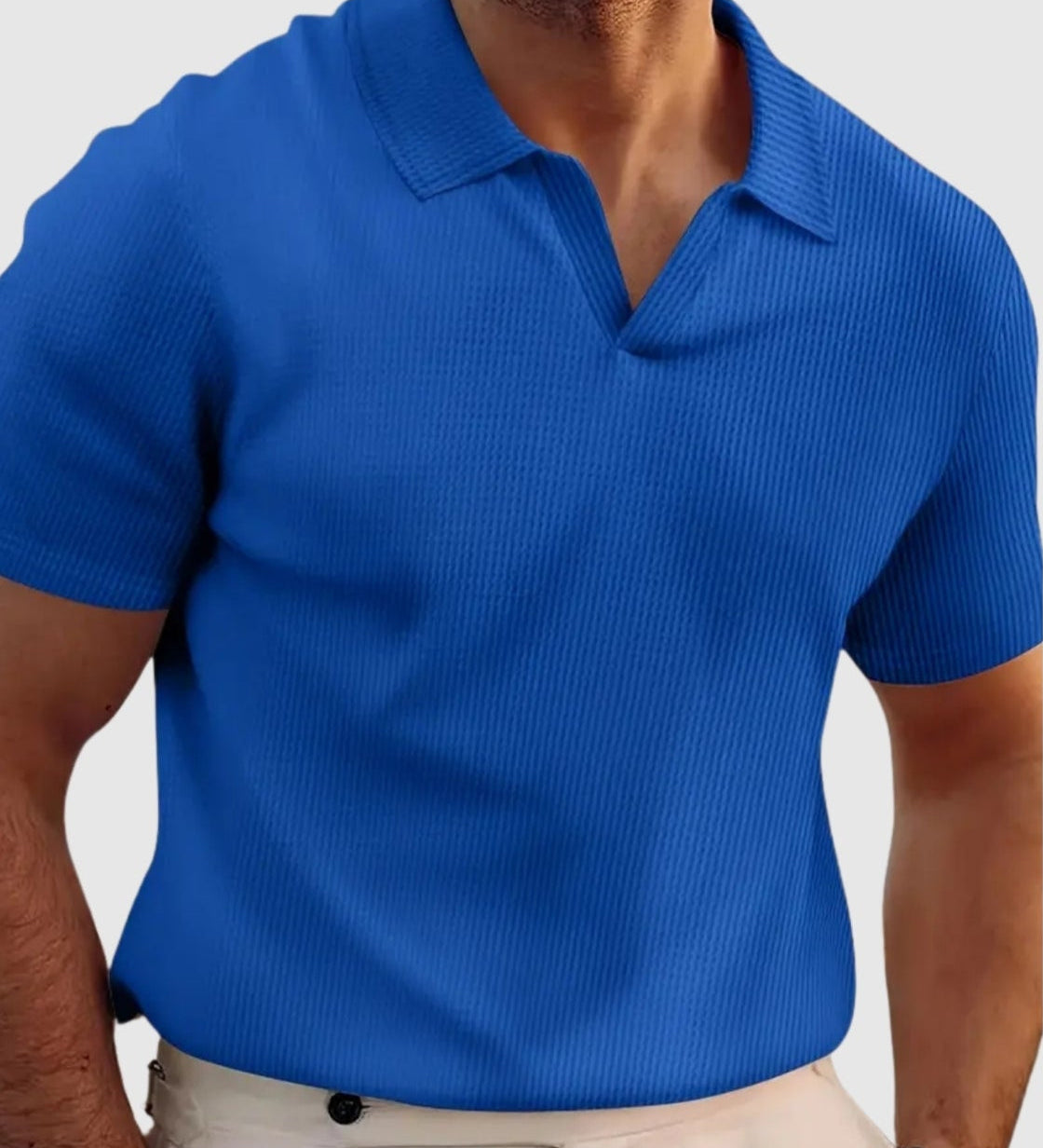 René | Žebrované tričko s výstřihem do V