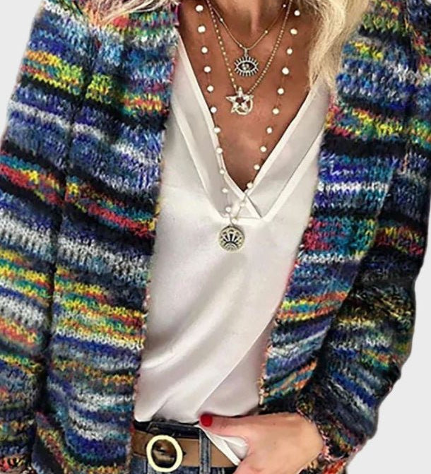 Barevný pletený svetr