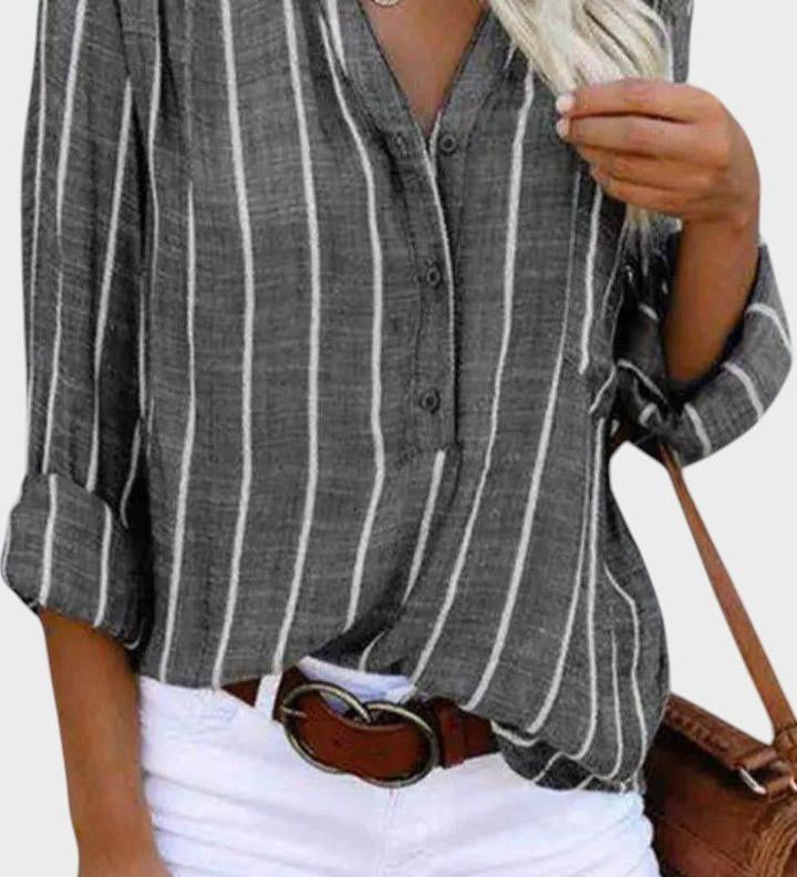 Débora - Camicia a righe fatta a mano