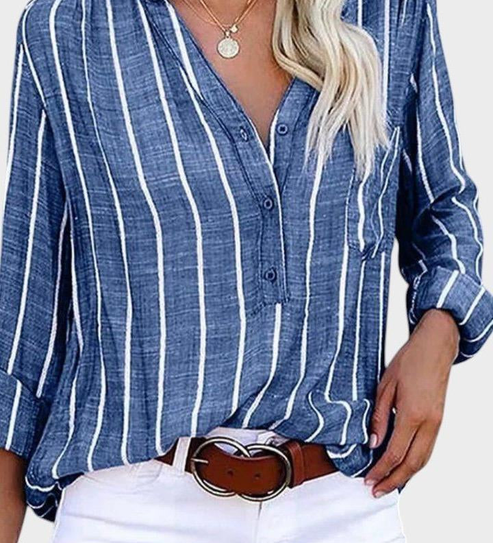 Débora - Camicia a righe fatta a mano