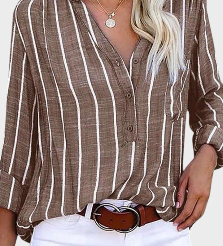 Débora - Camicia a righe fatta a mano