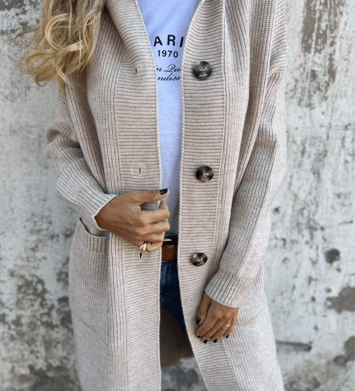 Giselle Dlouhý Pletený Kabát