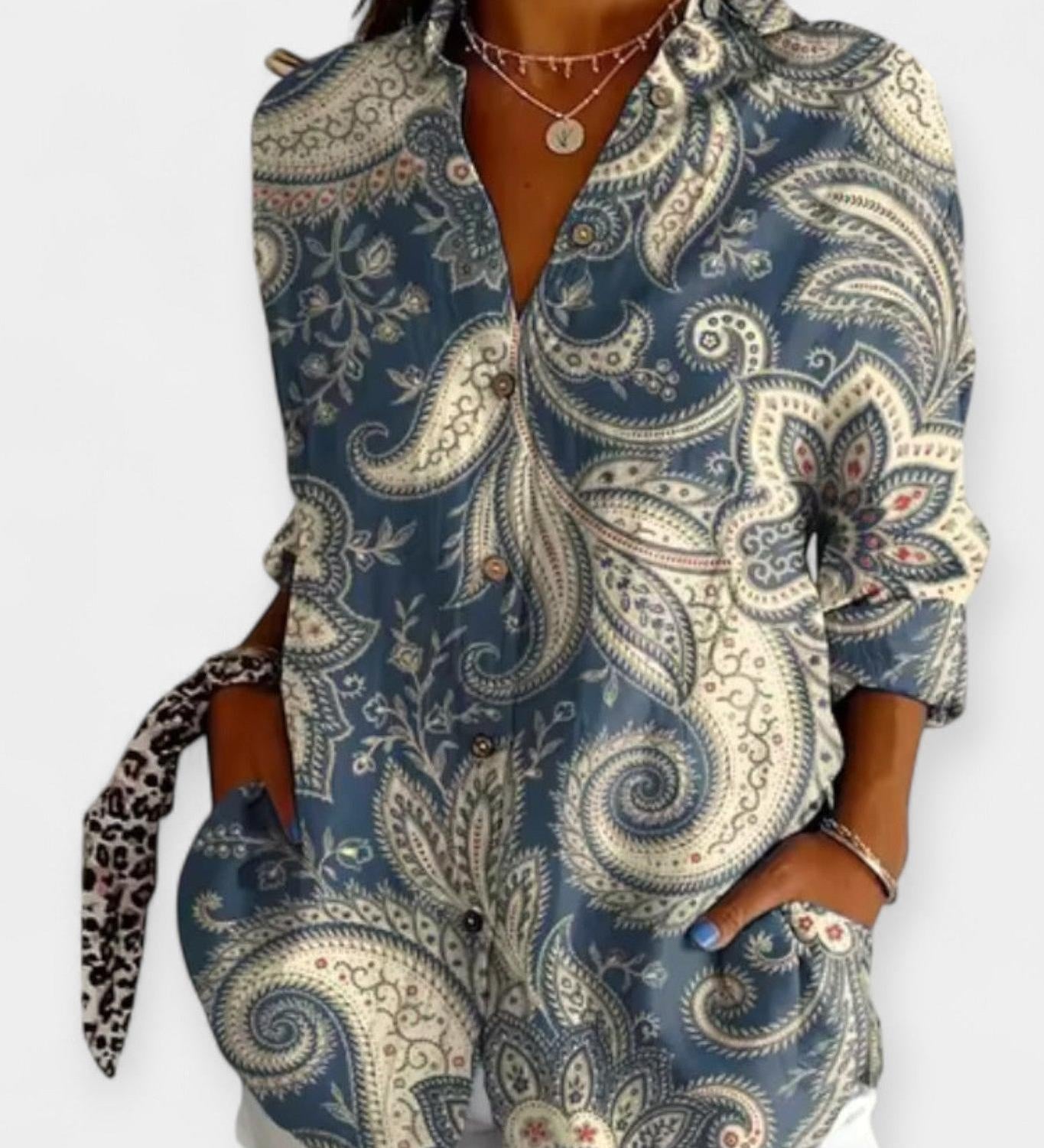 Camicia con bottoni a fantasia floreale