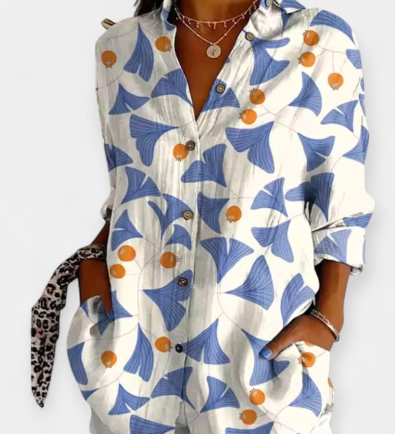 Camicia con bottoni a fantasia floreale