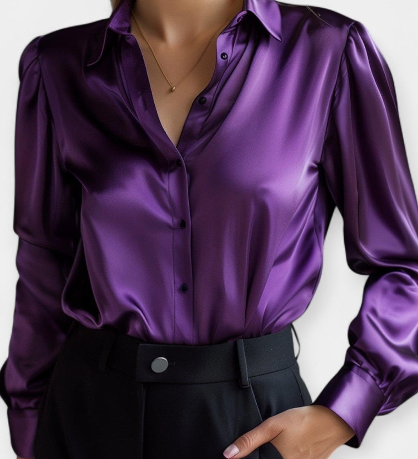 Camicia in raso con colletto