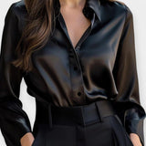 Camicia in raso con colletto