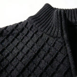 Pánský svetr | Pletený cardigan se zipem a vysokým límcem