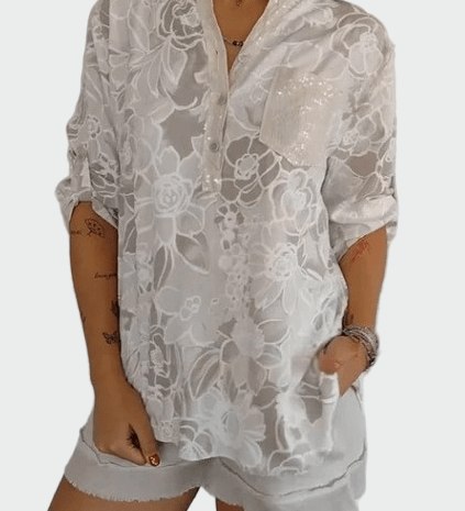 T-shirt con motivo floreale