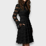 Parisa – Midi šaty s průsvitnými třásněmi