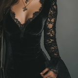 Blanka – Elegantní černé krajkové šaty