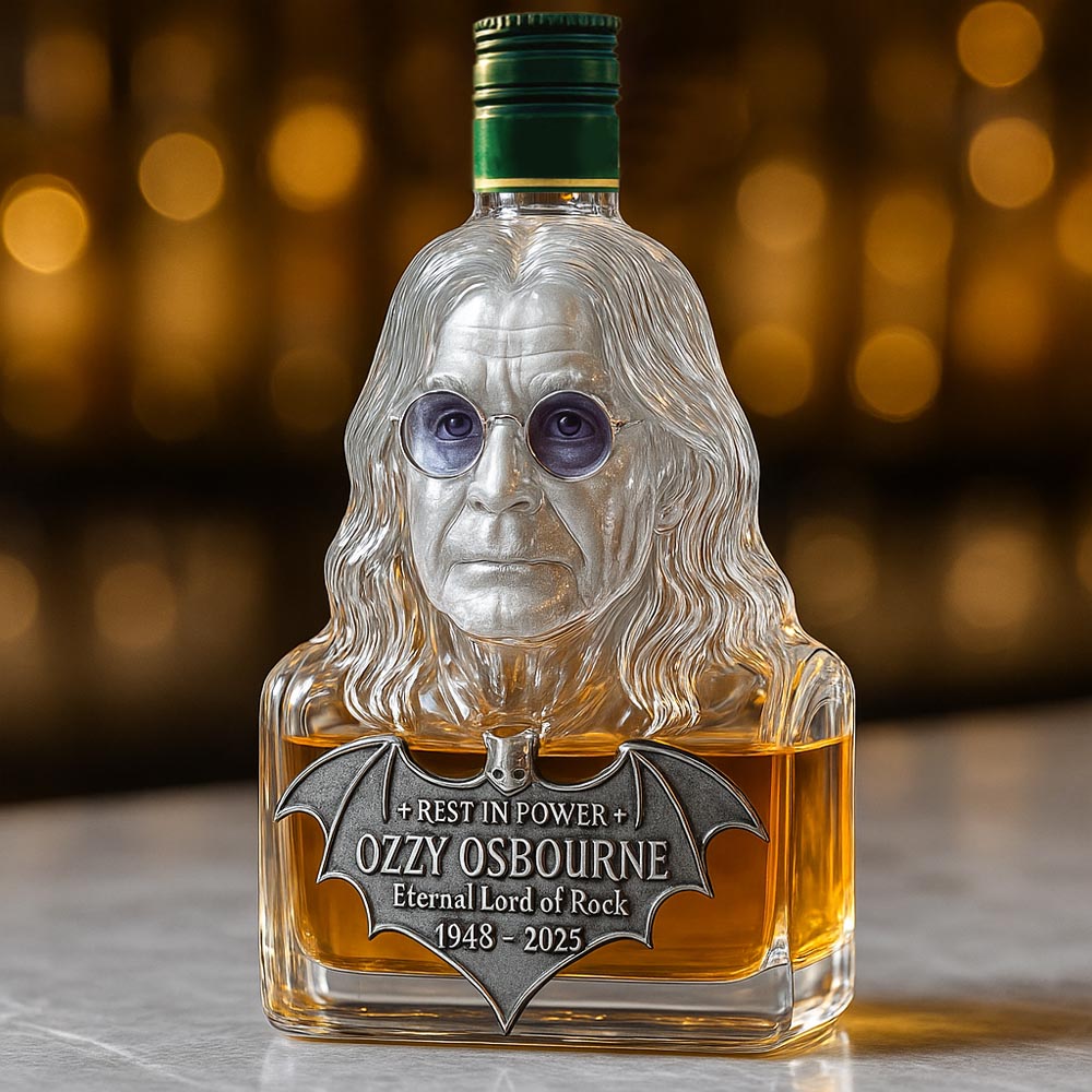 Eternizováno ve skle — láhev whisky na počest Ozzyho Osbournea