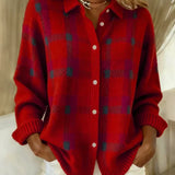 Anna - Retro svetr z ručně vyráběné vlny s kontrastem