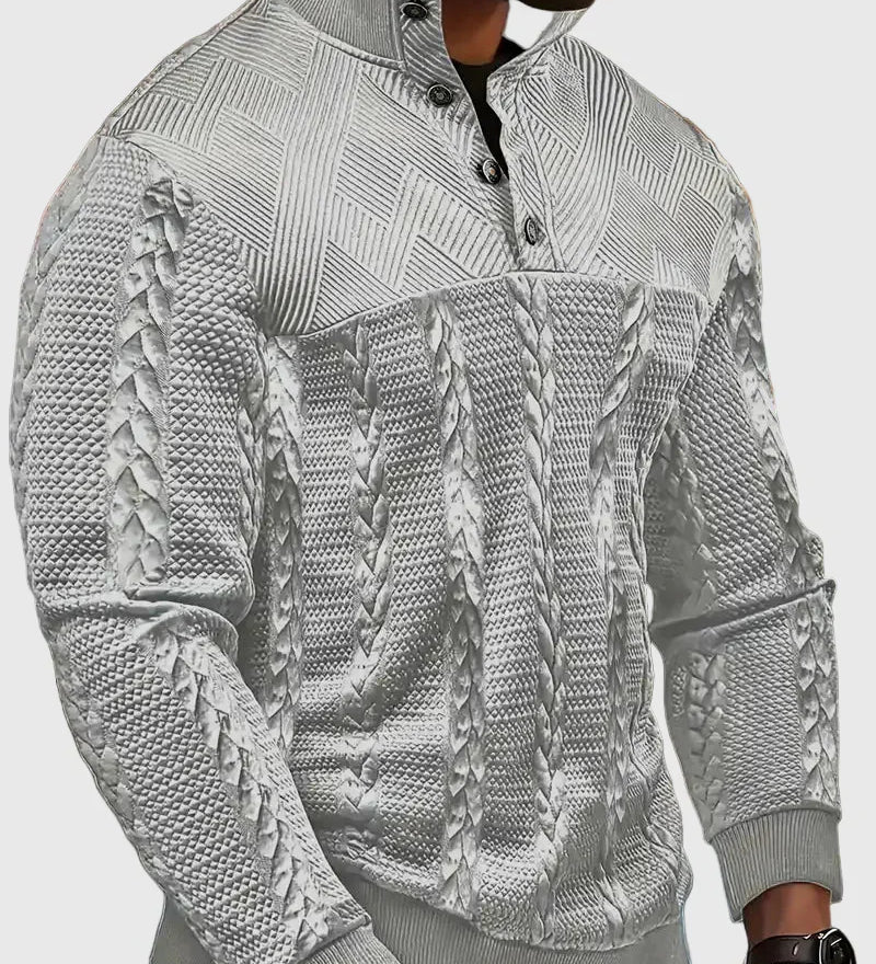 Dawson - Svetr s dlouhým rukávem Henley s pruhy