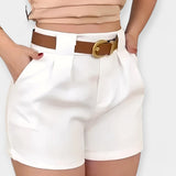 Vysoce pasové suknové kraťasy