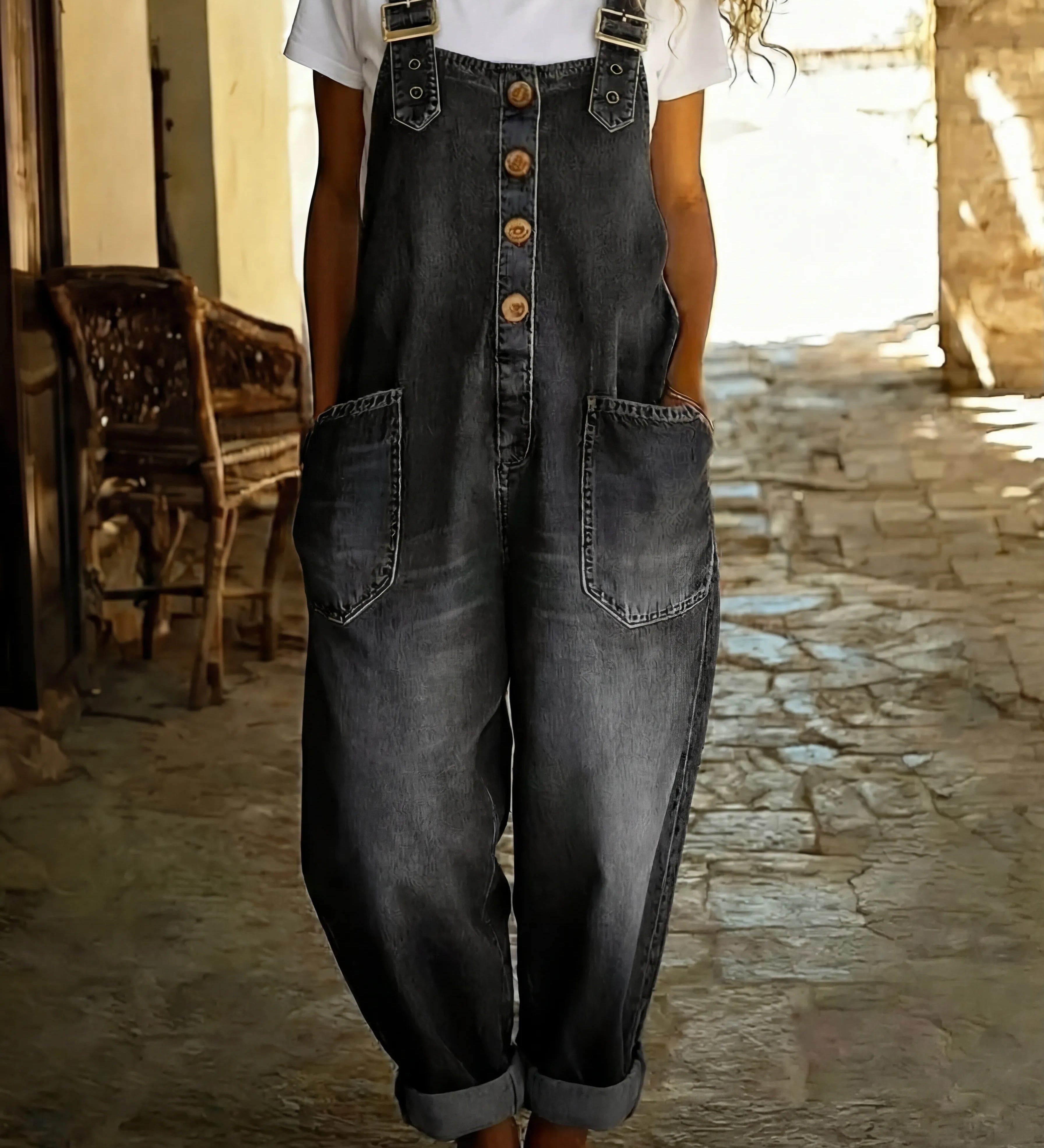 Rocio™ - Džínový overal s nastavitelnou sponou