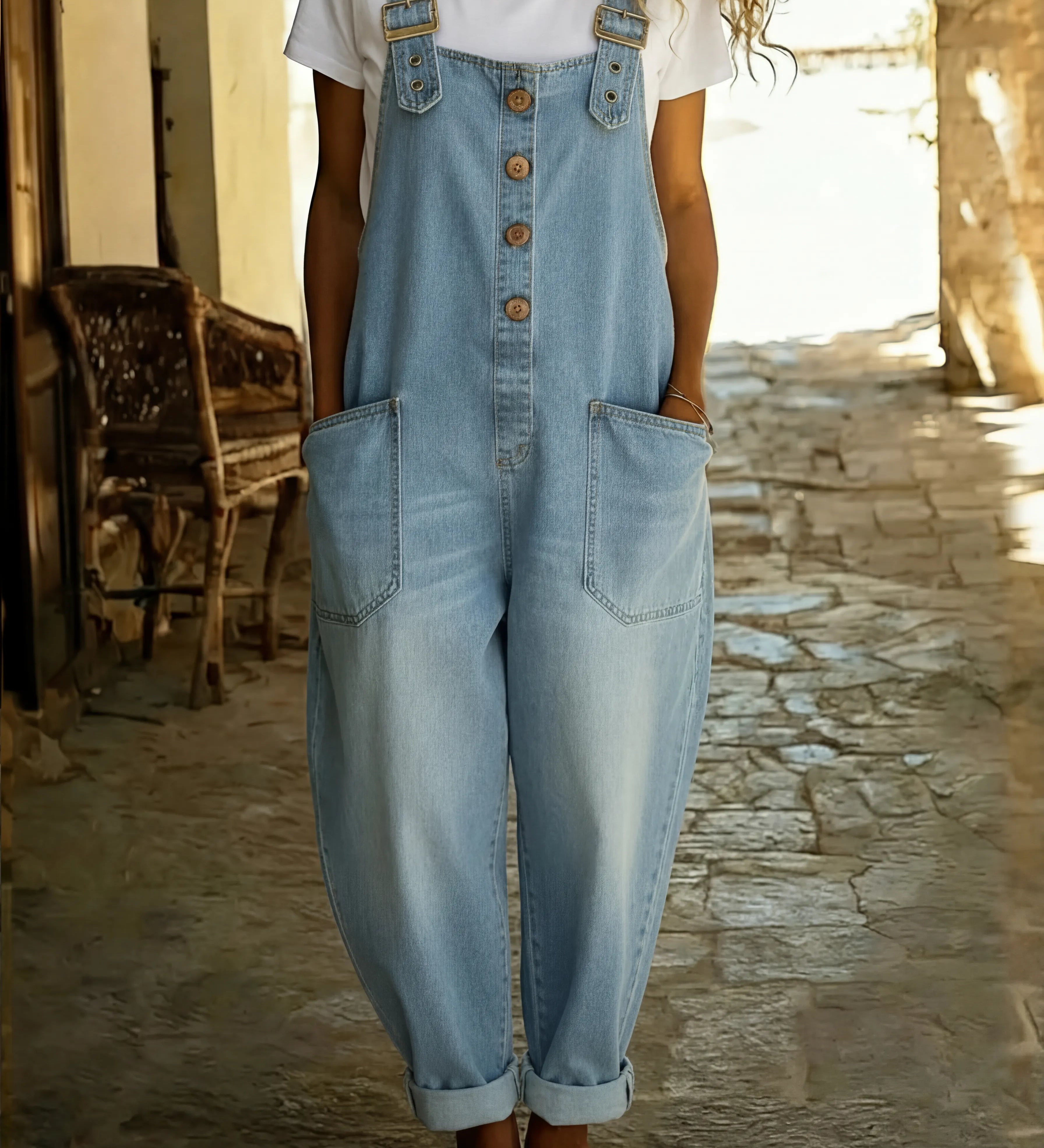 Rocio™ - Džínový overal s nastavitelnou sponou