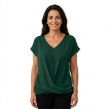 Maglione comodo a maniche corte a forma di V