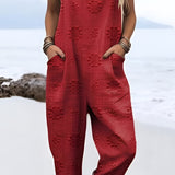 Lynn | Pantaloni con bretelle e stampa palissandro